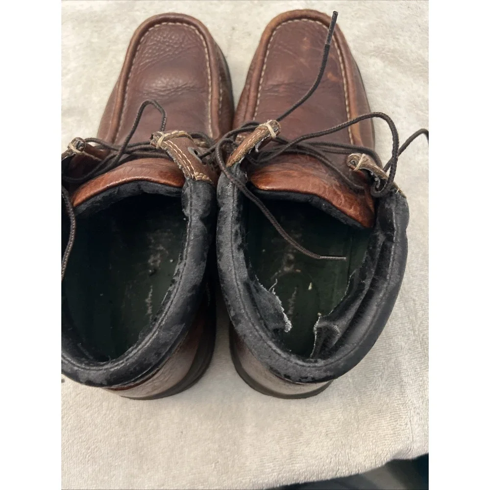 Thom McAn Boots Mens 10.5 Chukka‎ Ankle Brown Leather Moc Toe Casual 98620